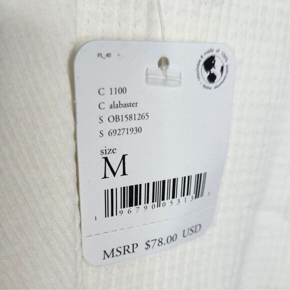 Free People Santa Clara Thermal Pullover Sweater Top in Alabaster Waffle Knit - Picture 8 of 12